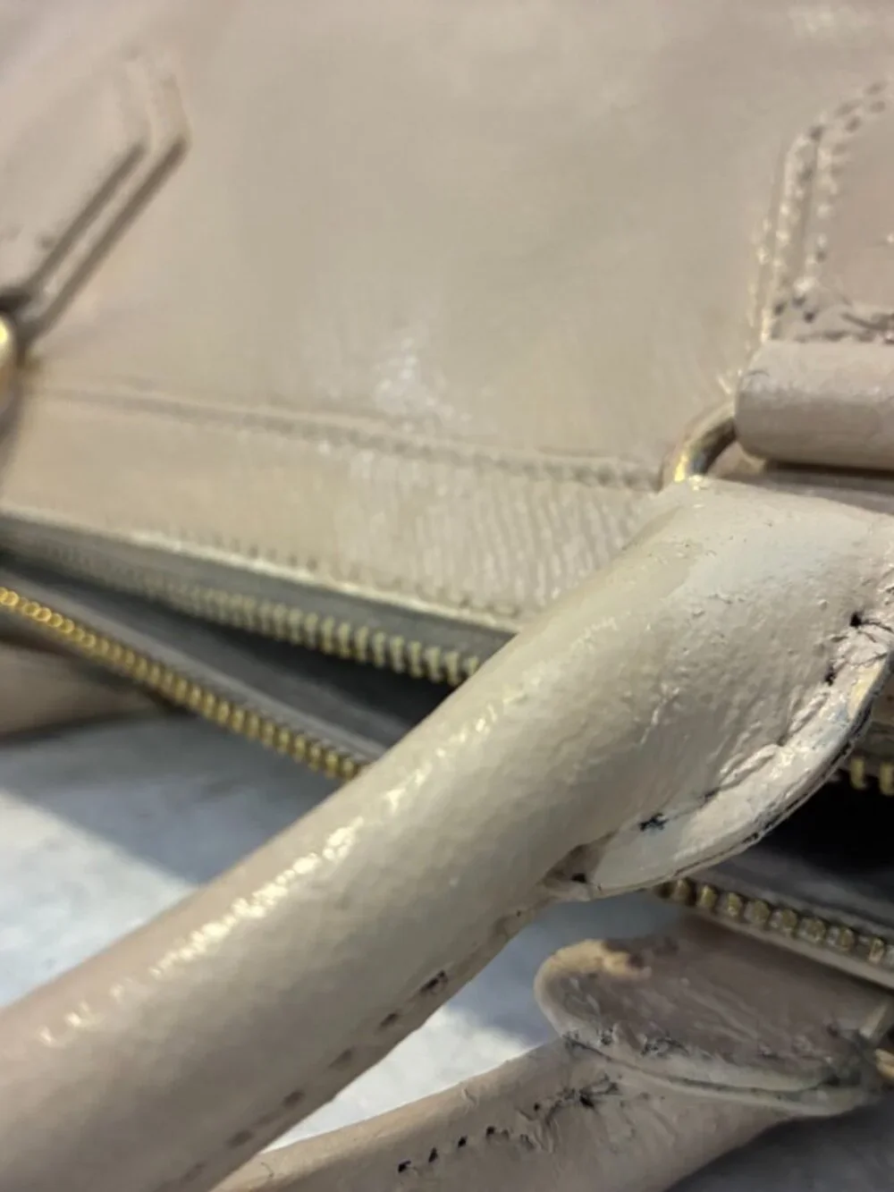 Mark & Graham Taupe Leather Satchel / Doctor Bag